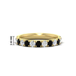 Load image into Gallery viewer, 0.75-ct-round-diamond-half-eternity-black-diamond-anniversary-band-in-yellow-gold-FD9331ROBGBLACK-0.75CT-NL-YG-HW
