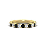 Load image into Gallery viewer, 0.75-ct-round-diamond-half-eternity-black-diamond-anniversary-band-in-yellow-gold-FD9331ROBGBLACK-0.75CT-NL-YG
