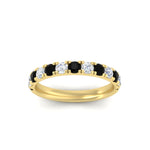 Load image into Gallery viewer, 0.75-ct-round-diamond-half-eternity-black-diamond-anniversary-band-in-yellow-gold-FD9331ROBGBLACKANGLE3-0.75CT-NL-YG
