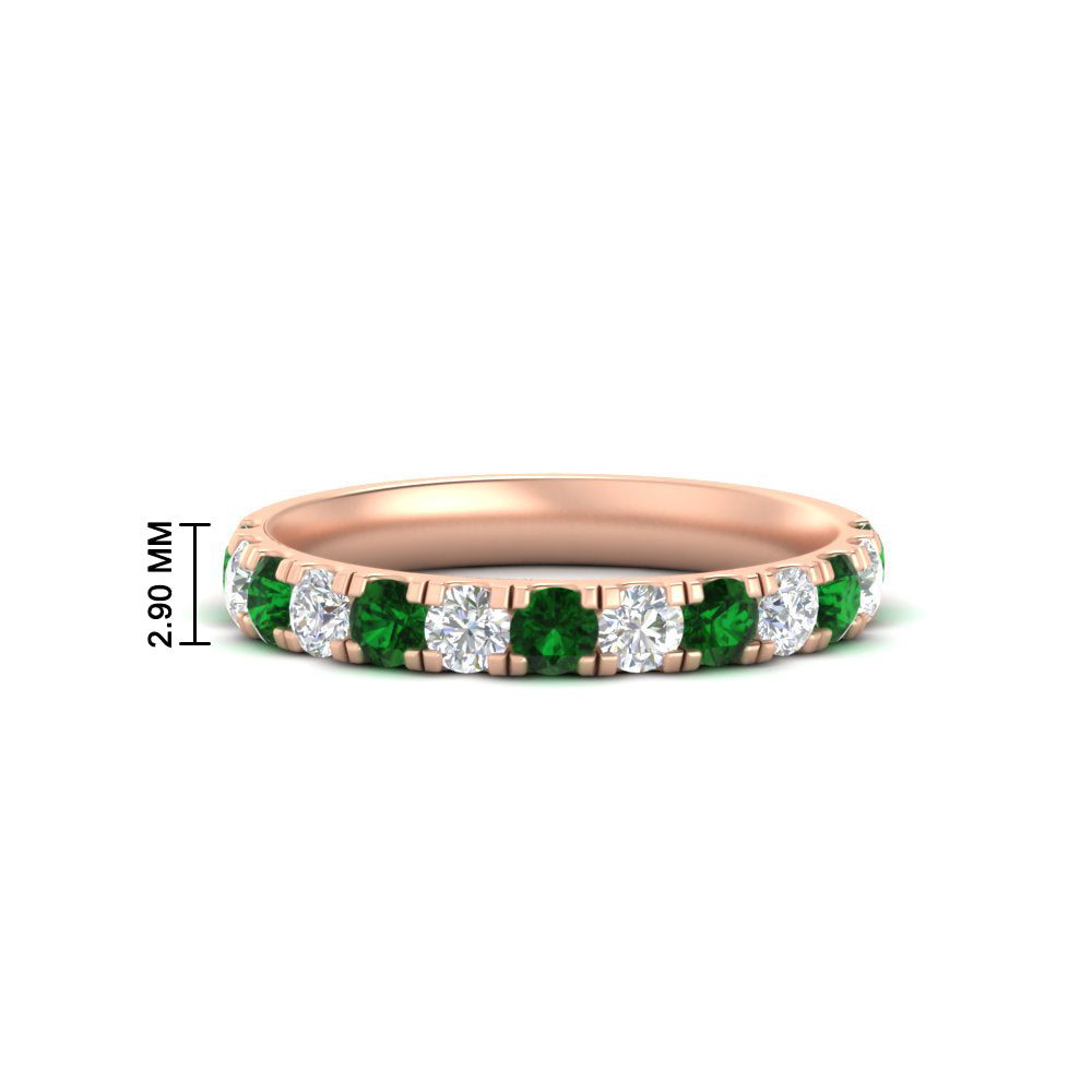 0.75-ct-round-diamond-half-eternity-emerald-anniversary-band-in-rose-gold-FD9331ROBGEMGR-0.75CT-NL-RG-HW