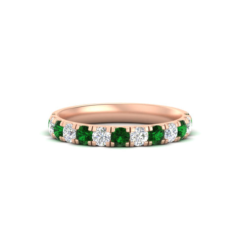 0.75-ct-round-diamond-half-eternity-emerald-anniversary-band-in-rose-gold-FD9331ROBGEMGR-0.75CT-NL-RG