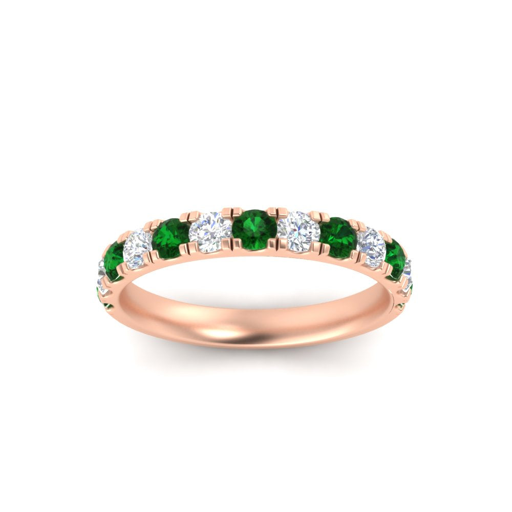0.75-ct-round-diamond-half-eternity-emerald-anniversary-band-in-rose-gold-FD9331ROBGEMGRANGLE3-0.75CT-NL-RG