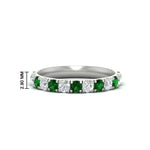 Load image into Gallery viewer, 0.75-ct-round-diamond-half-eternity-emerald-anniversary-band-in-white-gold-FD9331ROBGEMGR-0.75CT-NL-WG-HW
