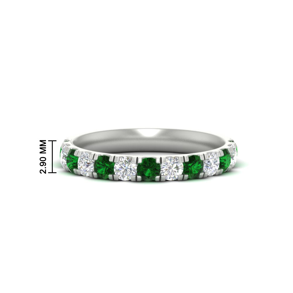 0.75-ct-round-diamond-half-eternity-emerald-anniversary-band-in-white-gold-FD9331ROBGEMGR-0.75CT-NL-WG-HW