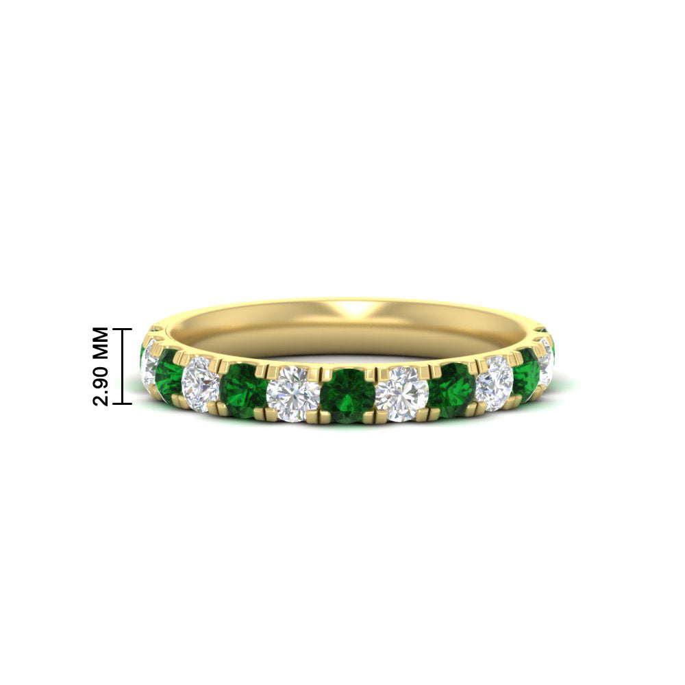 0.75-ct-round-diamond-half-eternity-emerald-anniversary-band-in-yellow-gold-FD9331ROBGEMGR-0.75CT-NL-YG-HW