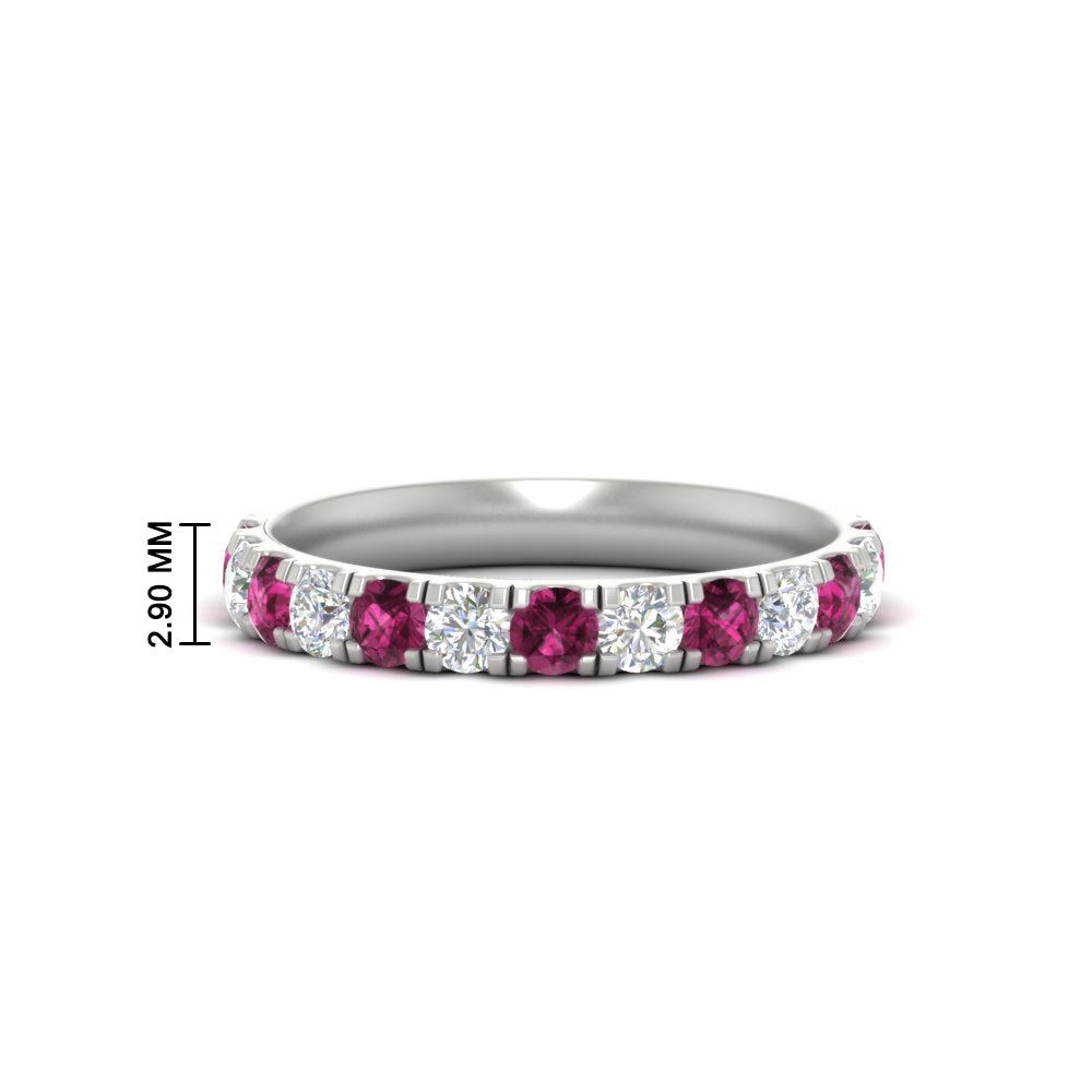 0.75-ct-round-diamond-half-eternity-pink-sapphire-anniversary-band-in-white-gold-FD9331ROBGSADRPI-0.75CT-NL-WG-HW