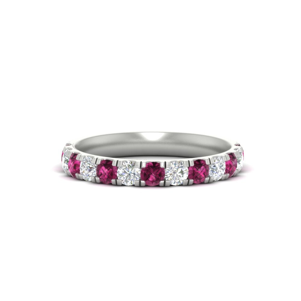 0.75-ct-round-diamond-half-eternity-pink-sapphire-anniversary-band-in-white-gold-FD9331ROBGSADRPI-0.75CT-NL-WG