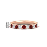 Load image into Gallery viewer, 0.75-ct-round-diamond-half-eternity-ruby-anniversary-band-in-rose-gold-FD9331ROBGRUDR-0.75CT-NL-RG-HW
