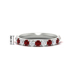 Load image into Gallery viewer, 0.75-ct-round-diamond-half-eternity-ruby-anniversary-band-in-white-gold-FD9331ROBGRUDR-0.75CT-NL-WG-HW
