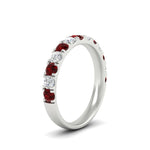 Load image into Gallery viewer, 0.75-ct-round-diamond-half-eternity-ruby-anniversary-band-in-white-gold-FD9331ROBGRUDRANGLE2-0.75CT-NL-WG
