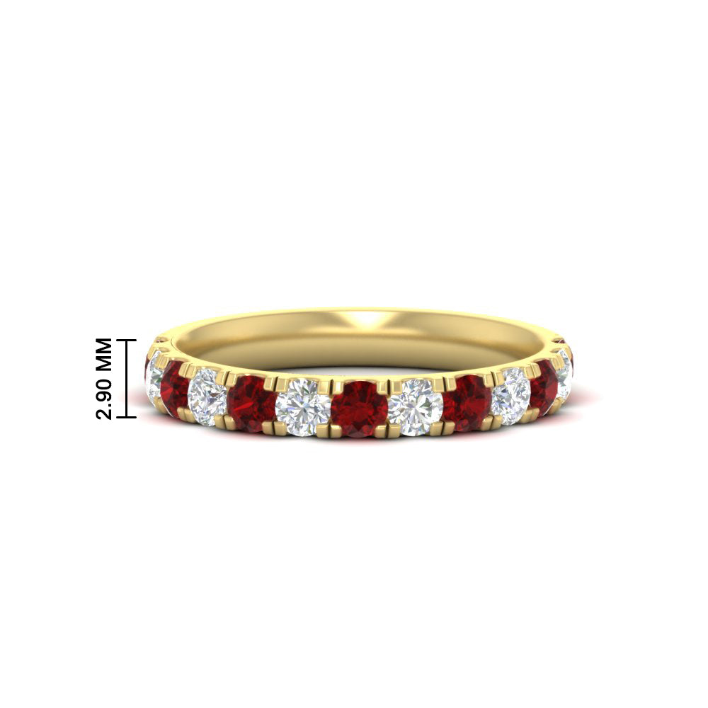 0.75-ct-round-diamond-half-eternity-ruby-anniversary-band-in-yellow-gold-FD9331ROBGRUDR-0.75CT-NL-YG-HW
