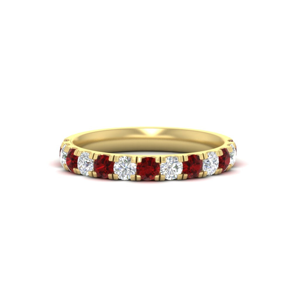 0.75-ct-round-diamond-half-eternity-ruby-anniversary-band-in-yellow-gold-FD9331ROBGRUDR-0.75CT-NL-YG