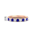 Load image into Gallery viewer, 0.75-ct-round-diamond-half-eternity-sapphire-anniversary-band-in-rose-gold-FD9331ROBGSABL-0.75CT-NL-RG-HW
