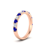 Load image into Gallery viewer, 0.75-ct-round-diamond-half-eternity-sapphire-anniversary-band-in-rose-gold-FD9331ROBGSABLANGLE2-0.75CT-NL-RG
