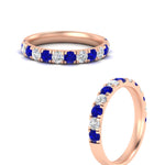 Load image into Gallery viewer, 0.75-ct-round-diamond-half-eternity-sapphire-anniversary-band-in-rose-gold-FD9331ROBGSABLANGLE5-0.75CT-NL-RG
