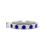 Load image into Gallery viewer, 0.75-ct-round-diamond-half-eternity-sapphire-anniversary-band-in-white-gold-FD9331ROBGSABL-0.75CT-NL-WG-HW

