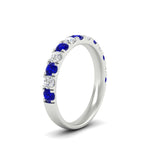 Load image into Gallery viewer, 0.75-ct-round-diamond-half-eternity-sapphire-anniversary-band-in-white-gold-FD9331ROBGSABLANGLE2-0.75CT-NL-WG

