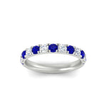 Load image into Gallery viewer, 0.75-ct-round-diamond-half-eternity-sapphire-anniversary-band-in-white-gold-FD9331ROBGSABLANGLE3-0.75CT-NL-WG
