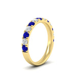 Load image into Gallery viewer, 0.75-ct-round-diamond-half-eternity-sapphire-anniversary-band-in-yellow-gold-FD9331ROBGSABLANGLE2-0.75CT-NL-YG
