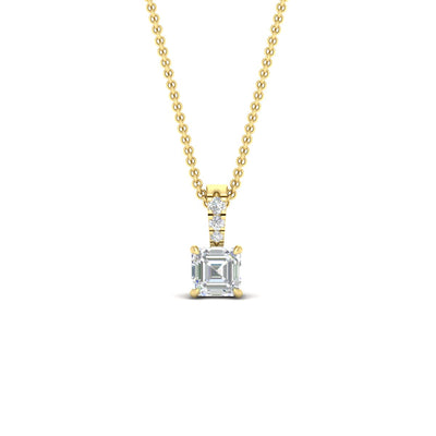 Asscher Cut Pavé Diamond Bail Pendant