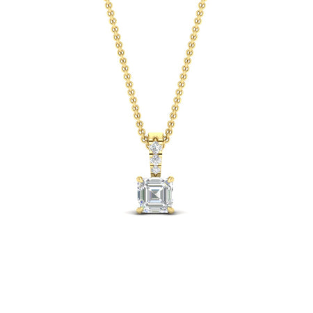 Asscher Cut Pavé Diamond Bail Pendant