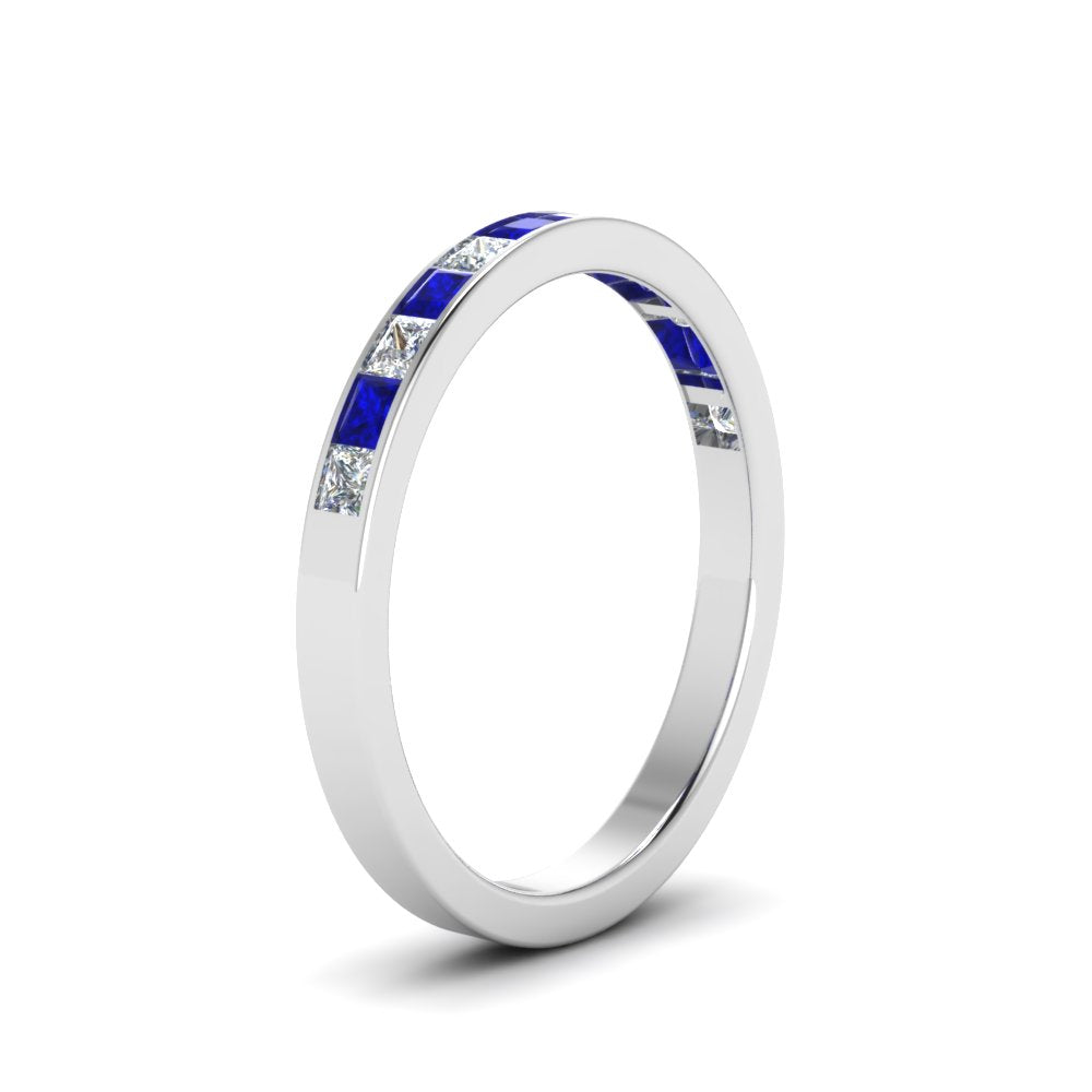 0.75-ct.-princess-cut-diamond-channel-wedding-ring-with-blue-sapphire-in-950-Platinum-FD8382-0.75CTBGSABLANGLE2-NL-WG