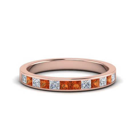 0.75-ct.-princess-cut-diamond-channel-wedding-ring-with-orange-sapphire-in-14K-rose-gold-FD8382-0.75CTBGSAOR-NL-RG