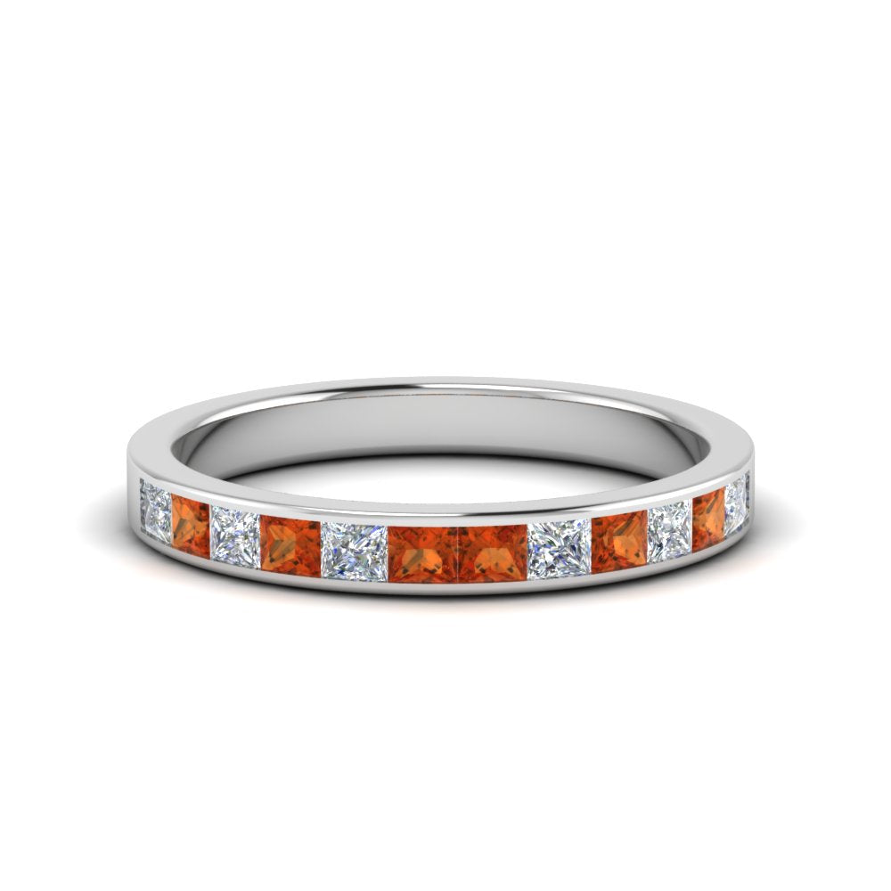 0.75-ct.-princess-cut-diamond-channel-wedding-ring-with-orange-sapphire-in-14K-white-gold-FD8382-0.75CTBGSAOR-NL-WG