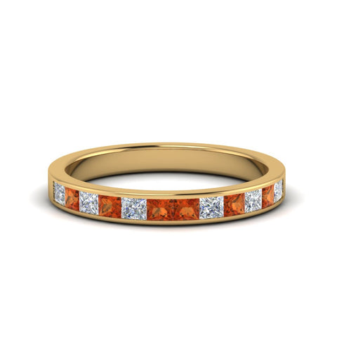 0.75-ct.-princess-cut-diamond-channel-wedding-ring-with-orange-sapphire-in-14K-yellow-gold-FD8382-0.75CTBGSAOR-NL-YG