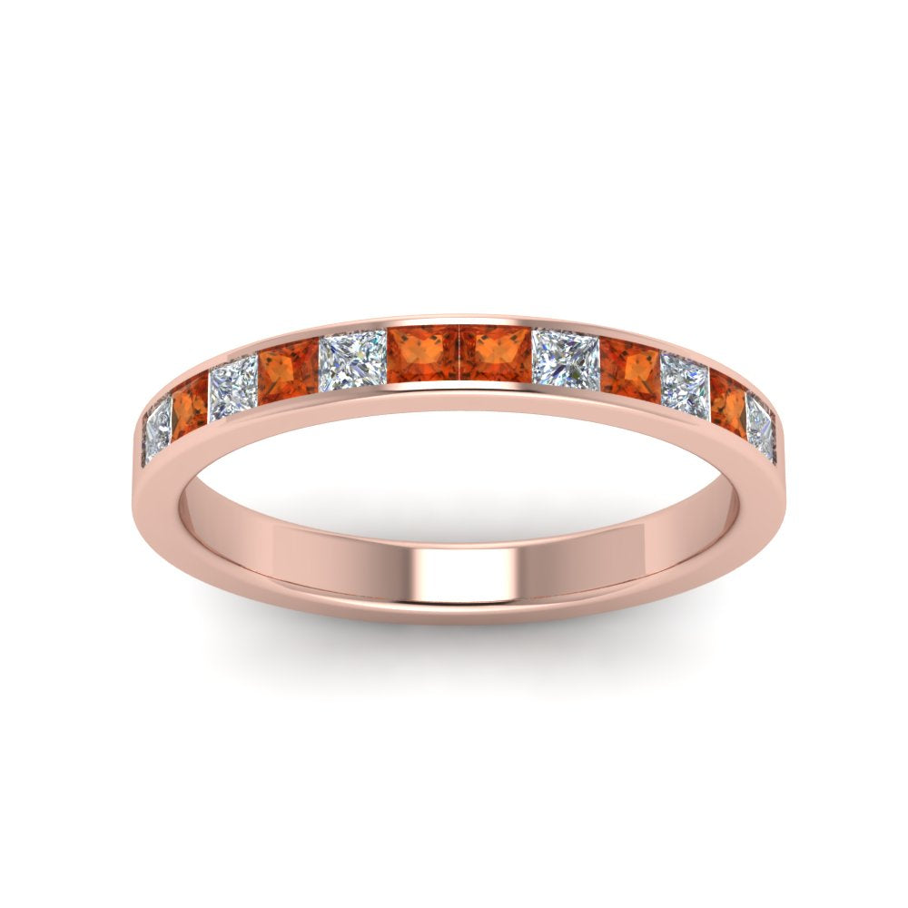 0.75-ct.-princess-cut-diamond-channel-wedding-ring-with-orange-sapphire-in-18K-rose-gold-FD8382-0.75CTBGSAORANGLE5-NL-RG