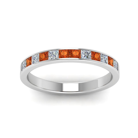 0.75-ct.-princess-cut-diamond-channel-wedding-ring-with-orange-sapphire-in-950-Platinum-FD8382-0.75CTBGSAORANGLE5-NL-WG