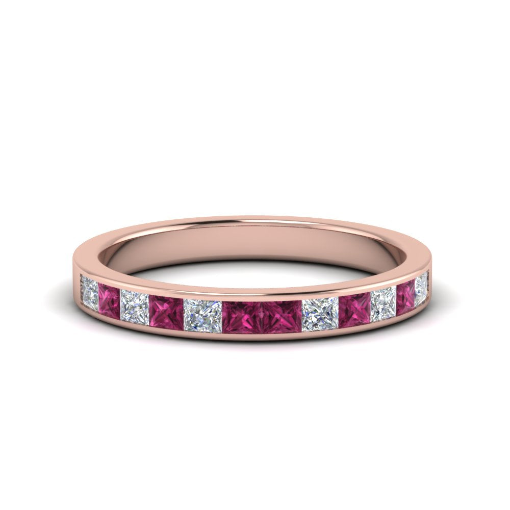 0.75-ct.-princess-cut-diamond-channel-wedding-ring-with-pink-sapphire-in-14K-rose-gold-FD8382-0.75CTBGSADRPI-NL-RG