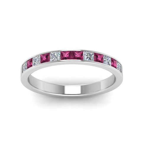 0.75-ct.-princess-cut-diamond-channel-wedding-ring-with-pink-sapphire-in-18K-white-gold-FD8382-0.75CTBGSADRPIANGLE5-NL-WG