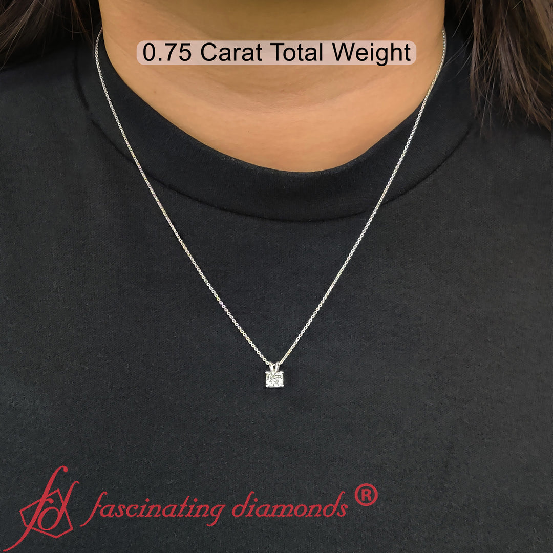 0.75_Ct._Cushion_Pendants_With_Lab_Diamond_In_14K_White_Gold-FDPD8469CU-0.75_CT-1