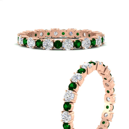 0.85 Carat Alternating Size Round Diamond Eternity Ring