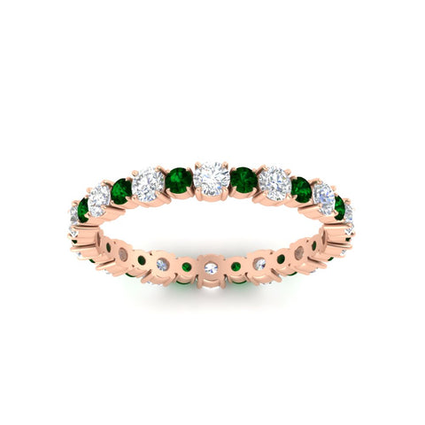 0.85 Carat Alternating Size Round Diamond Eternity Ring