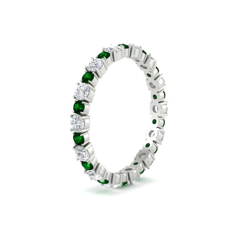 0.85 Carat Alternating Size Round Diamond Eternity Ring