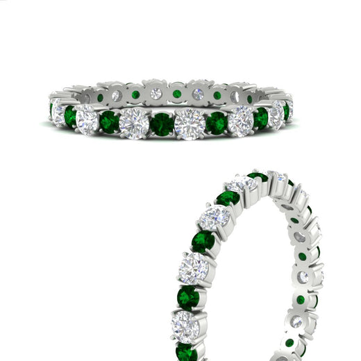 0.85 Carat Alternating Size Round Diamond Eternity Ring