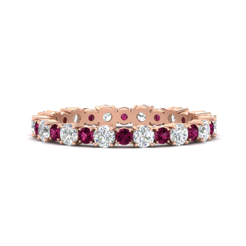 0.85 Carat Alternating Size Round Diamond Eternity Ring