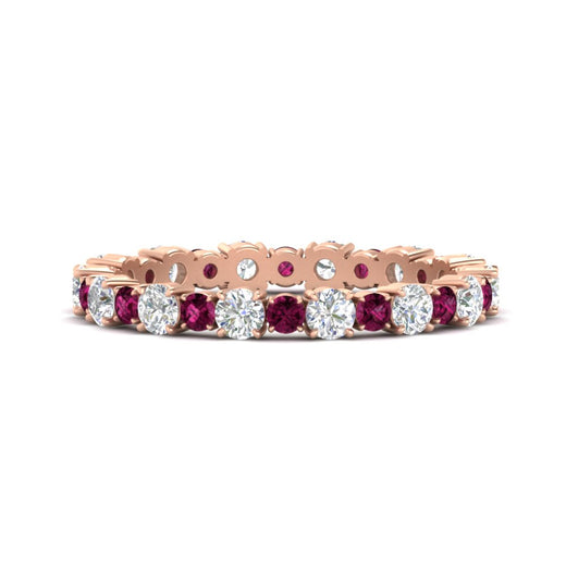 0.85 Carat Alternating Size Round Diamond Eternity Ring