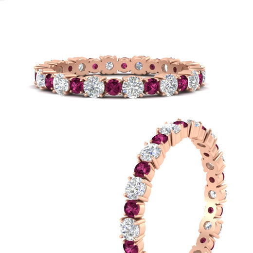 0.85 Carat Alternating Size Round Diamond Eternity Ring