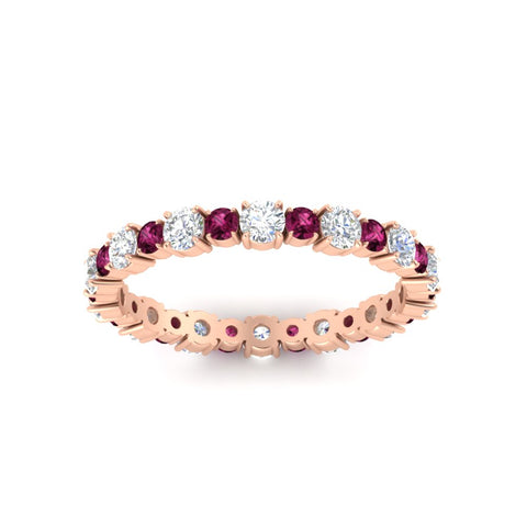 0.85 Carat Alternating Size Round Diamond Eternity Ring