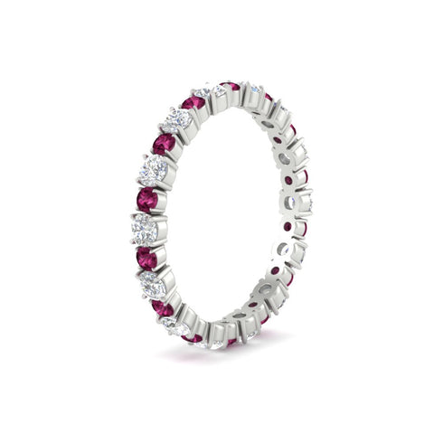0.85 Carat Alternating Size Round Diamond Eternity Ring