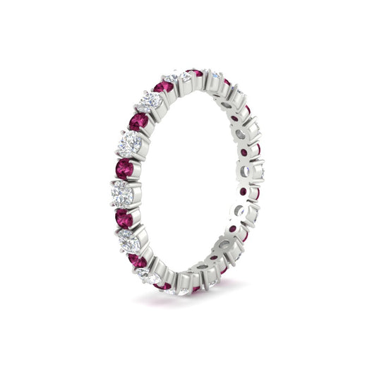 0.85 Carat Alternating Size Round Diamond Eternity Ring