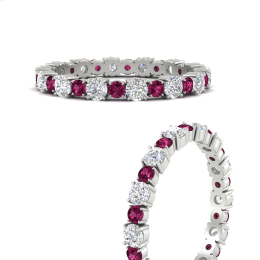 0.85 Carat Alternating Size Round Diamond Eternity Ring