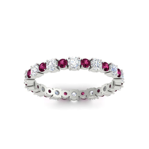 0.85 Carat Alternating Size Round Diamond Eternity Ring