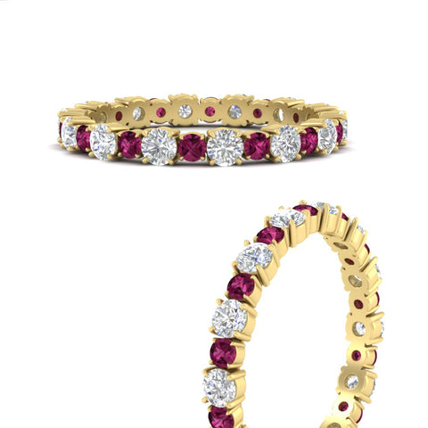 0.85 Carat Alternating Size Round Diamond Eternity Ring