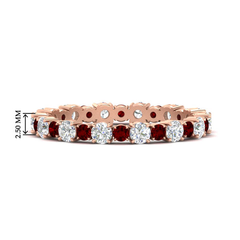 0.85 Carat Alternating Size Round Diamond Eternity Ring