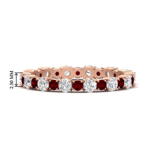 0.85 Carat Alternating Size Round Diamond Eternity Ring