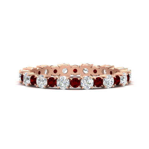 0.85 Carat Alternating Size Round Diamond Eternity Ring